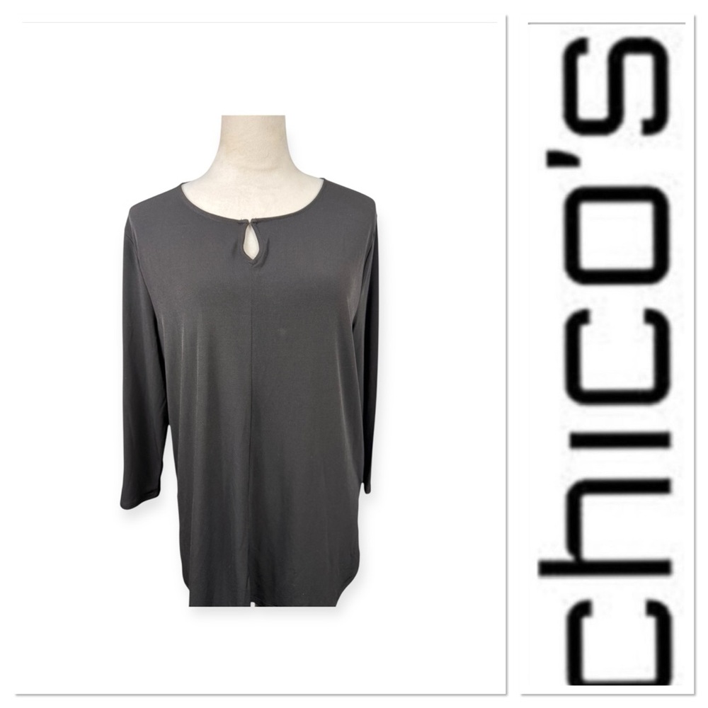 NWT Chico’s black top with keyhole size 2-large/12